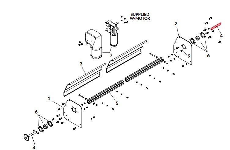 1114940 Shur-Co (OEM) Arm-Matic™ Tarp Axle Stub Shaft - 5-1/2